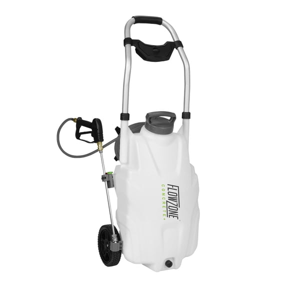 FlowZone Concrete+ Variable Pressure 5-Position Battery-Powered Rolling Sprayer (9-Gallon)