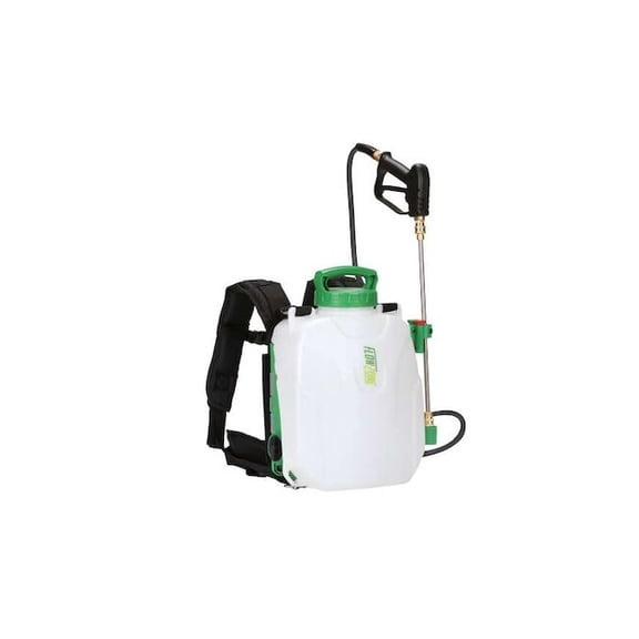 2 1/2 gal Backpack Sprayer, Plastic, 5 ft L Hose, Cone/ Fan/ Jet Nozzle Spray Pattern, 60 psi Max