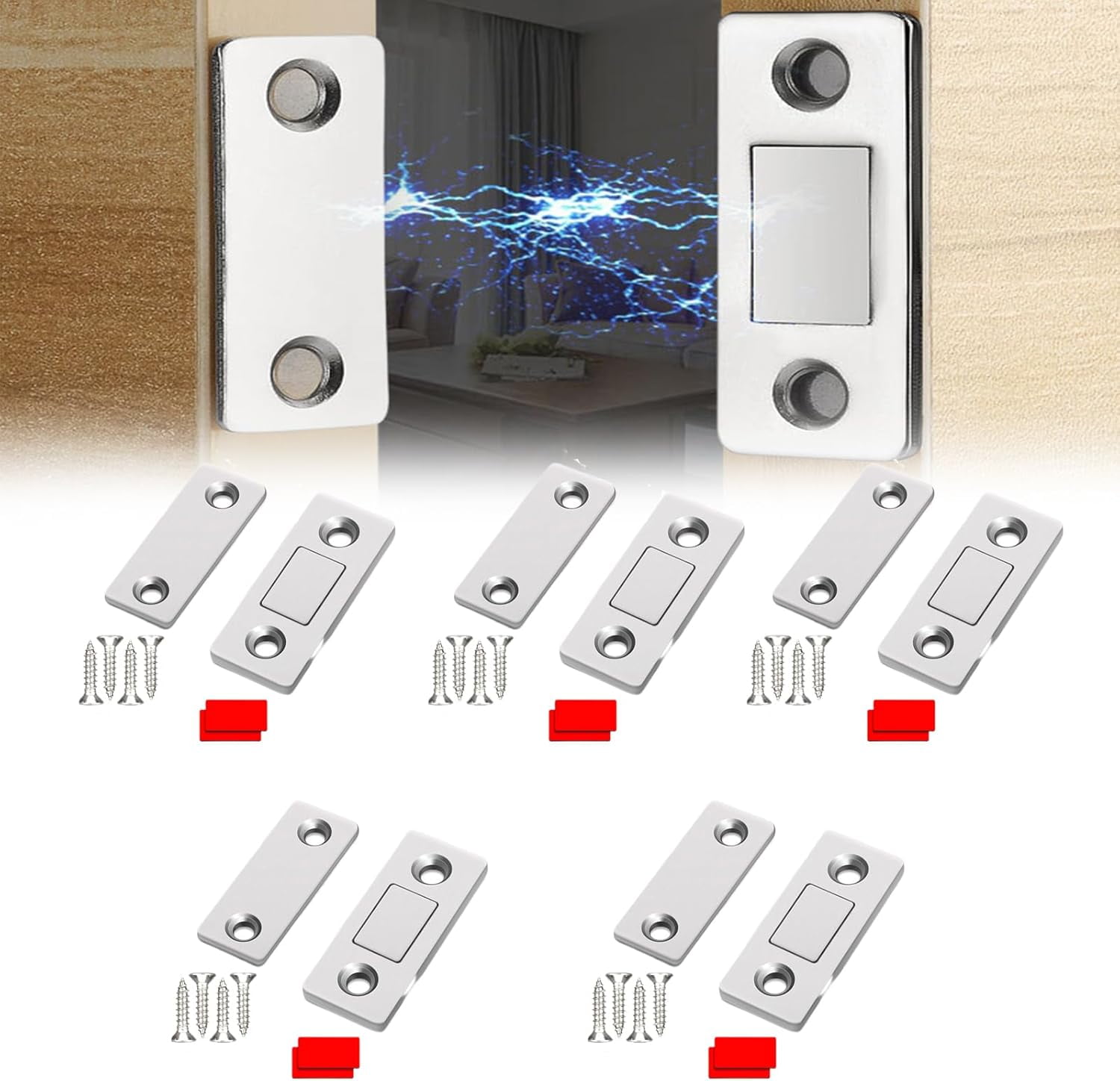  Flowarmth Ultra Thin Invisible Cabinet Door Magnets, 20PCS Ultra-Thin ...