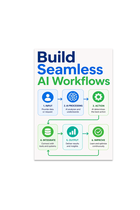 Flowchart Tech Wall Art - AI Workflow Enthusiast - 13x19 Poster Print
