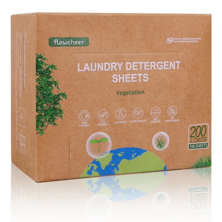 Laundry Detergent Sheets, Single sheet = 2 Loads, Fresh Linen Scent, All  Natural