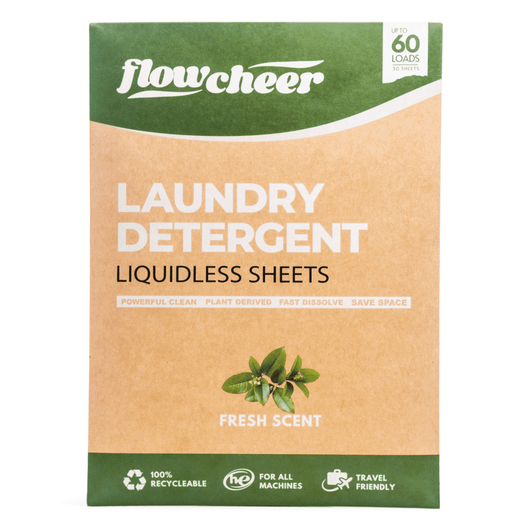 Flowcheer Laundry Detergent Sheets, 100 Sheets (200 Loads), Fresh  Vegetation Scent, Concentrated Power Cleaning Strips for Cleaner Clothes