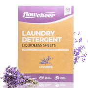 Flowcheer Laundry Detergent Sheets, 30 Sheets (60 Loads), Lavender Scent, Power Cleaning Active Strips for Cleaner Clothes, Concentrated Travel Sheet, All Washing Machines, Eco Friendly, All Natural