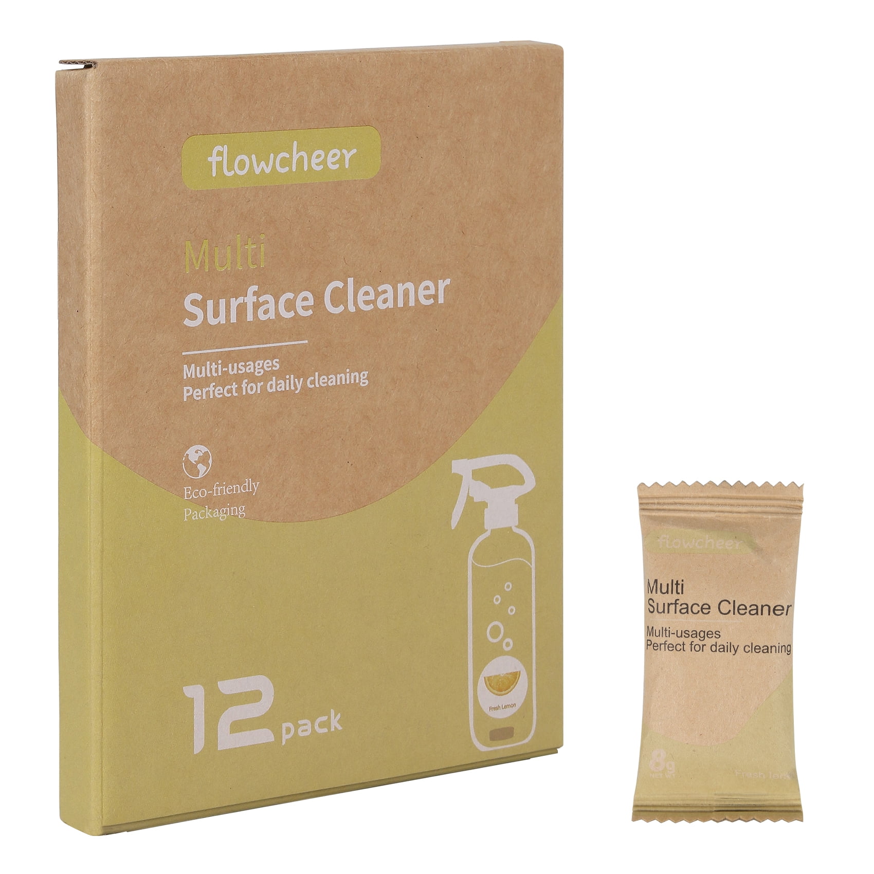 Flowcheer MultiSurface Cleaner Refills Tablet 12 Pack All Purpose