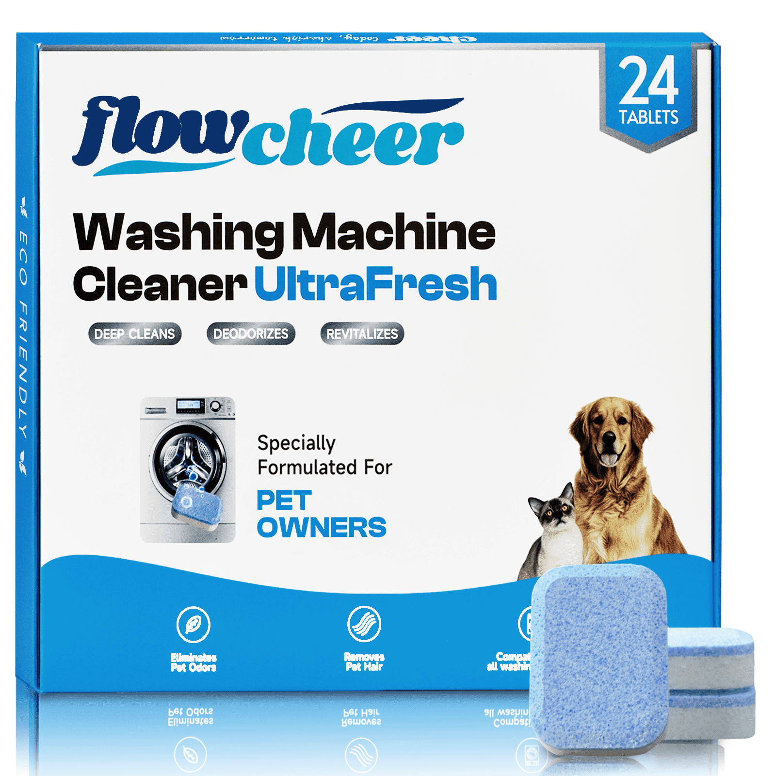 Cheer Cleaner Flowcheer Washing Machine Cleaner Descaler Tablets Septic Safe Descaler ...