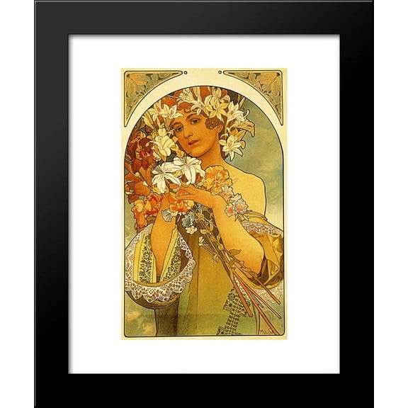 Flower 20x24 Framed Art Print by Mucha, Alphonse