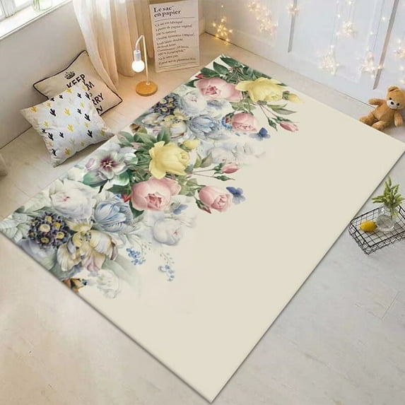 Flower 3D Carpet for Living Room Customizable Large Size Rug ration Bedroom Non-slip Bedside Floor M