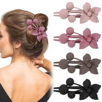 Flower Alligator Hair Clips Matte Curved Hair Claw No Slip Hair Clips Volume Strong Hold Clip Hair Claw Hair Accessories for Women Girls