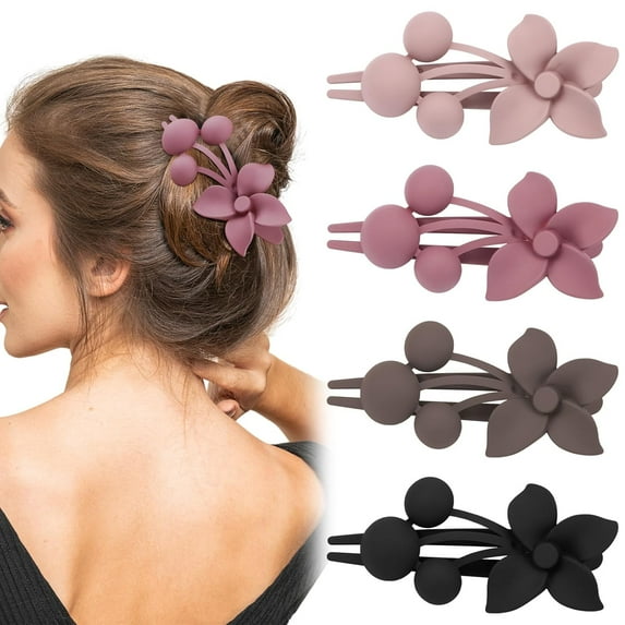 Flower Alligator Hair Clips Matte Curved Hair Claw No Slip Hair Clips Volume Strong Hold Clip Hair Claw Hair Accessories for Women Girls