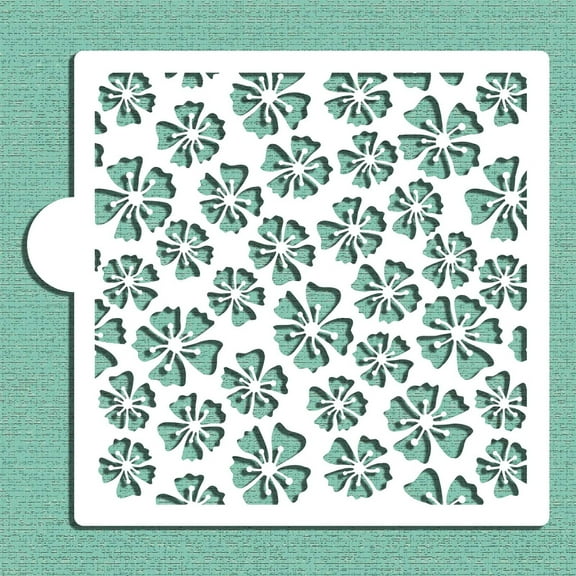 Flower Allover Cookie and Craft Stencil | CM189 by Designer Stencils | Cookie Decorating Tools | Baking Stencils for Royal Icing, Airbrush, Dusting Powder
