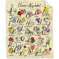 thumbnail image 1 of Flower Alphabet Throw Blanket Gift for Girl Boy Flower Lover,Unique Alphabet Gift Flower Room Decor Blanket for Teen Kid,Educational Blanket for Child Birthday 50''''x60''''for Teens, 1 of 6