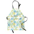 thumbnail image 1 of Flower Apron Ornate Floral Endless Pattern with Flowers Flourish Modern Doodle Style, Unisex Kitchen Bib Apron with Adjustable Neck for Cooking Baking Gardening, Blue Green Apple Green, by Ambesonne, 1 of 3