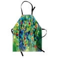 thumbnail image 1 of Flower Apron Vibrant Colored Blooms Clusters down from Branch Spring Season Birth Season Image, Unisex Kitchen Bib Apron with Adjustable Neck for Cooking Baking Gardening, Green Blue, by Ambesonne, 1 of 3