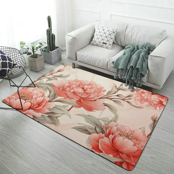 Flower Area Rugs Carpet Suitable for Living Room Kitchen Bedroom Laundry Room Home Decorations