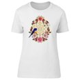 thumbnail image 1 of Flower Arrangement And Blue Bird T-Shirt Women -Image by Shutterstock, Female Large, 1 of 2