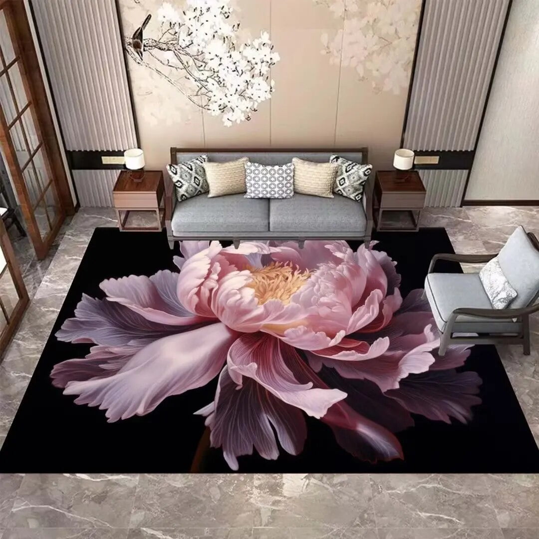 European Flowers Printed Rugs and Carpets Living Room Kids Room Floor Mat Bedroom Area Rugs