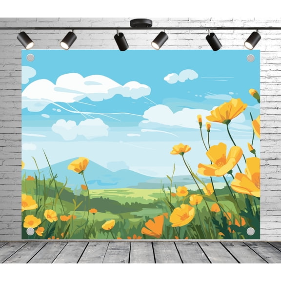 Flower Backdrop | Polyester Fabric Banners Decorative Curtains for Wedding Photoshoot Birthday Party Photography Background Home Decoration Baby Shower Studio Props