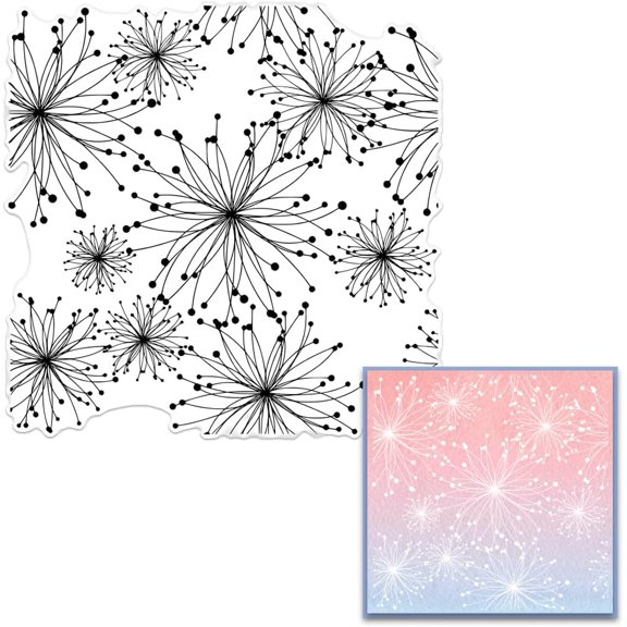 Flower Background Clear Stamps for Card Making Scrapbooking DIY Decorations, Winter Flower Clear Stamps for Embossing Album Crafts Dcor