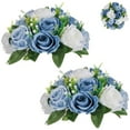 thumbnail image 1 of Flower Ball Centerpieces for Table 2 Pack Dusty Blue Roses Artificial Floral Arrangement for Wedding Party Decor, 1 of 9