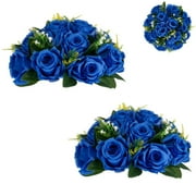 Flower Ball Centerpieces for Table 2 Pack Royal Blue Roses Artificial Floral Arrangement for Wedding Party Decor