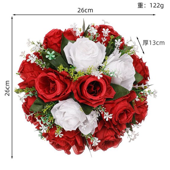 Flower Balls Wedding Rose Centerpieces: Fake Flowers Kissing Balls Decor Artificial Floral Arrangements Flower Bouquet of Roses Home Party Table DIY Decorations wine