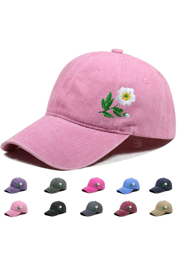 Flower Baseball Hat Baseball Cap Funny Trucker Hats for Women Cute Distressed Ball Caps Ponytail Hat for Women