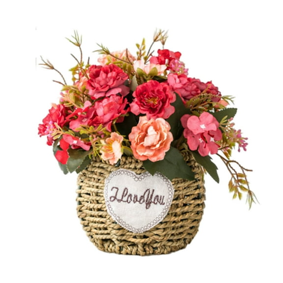 Flower Basket Flower Arrangement Simulated Flowers,Suitable for Mother's Day Easter Valentine's Day Gifts Most Home Kitchen Wedding Decoration