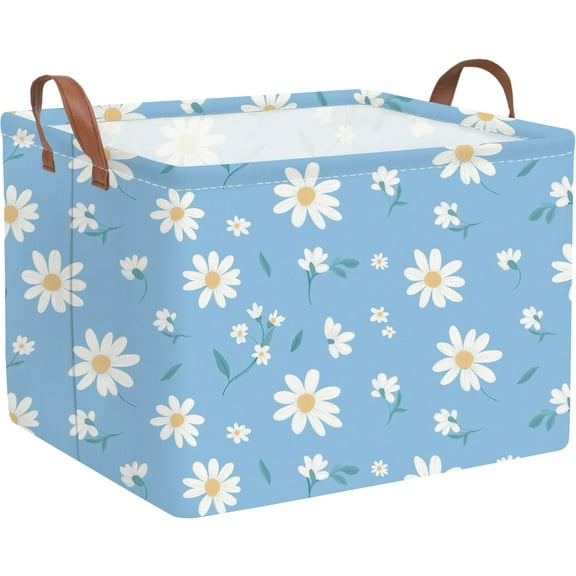 Flower Basket,Girls Nursery Hamper,Waterproof Storage Bin for Bedroom,Clothes Organizer Basket,Gift basket,Toys Box,Girls Room decor(Flowers)