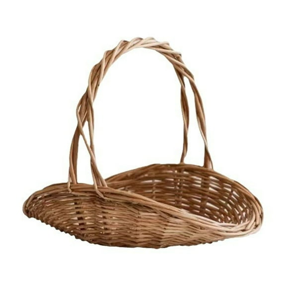 Flower Basket Rattan With Handle Garden Basket For Gathering Vegetables Portable Flower Gathering Multipurpose Woven For Picnic Fruit Storage Organizing Easter