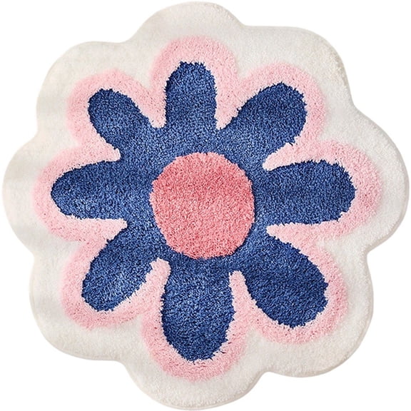 Flower Bath Mat Bathroom Rug Water Absorbent Floor Mat for Bathroom Bedroom Hallway Living Room Home Decoration