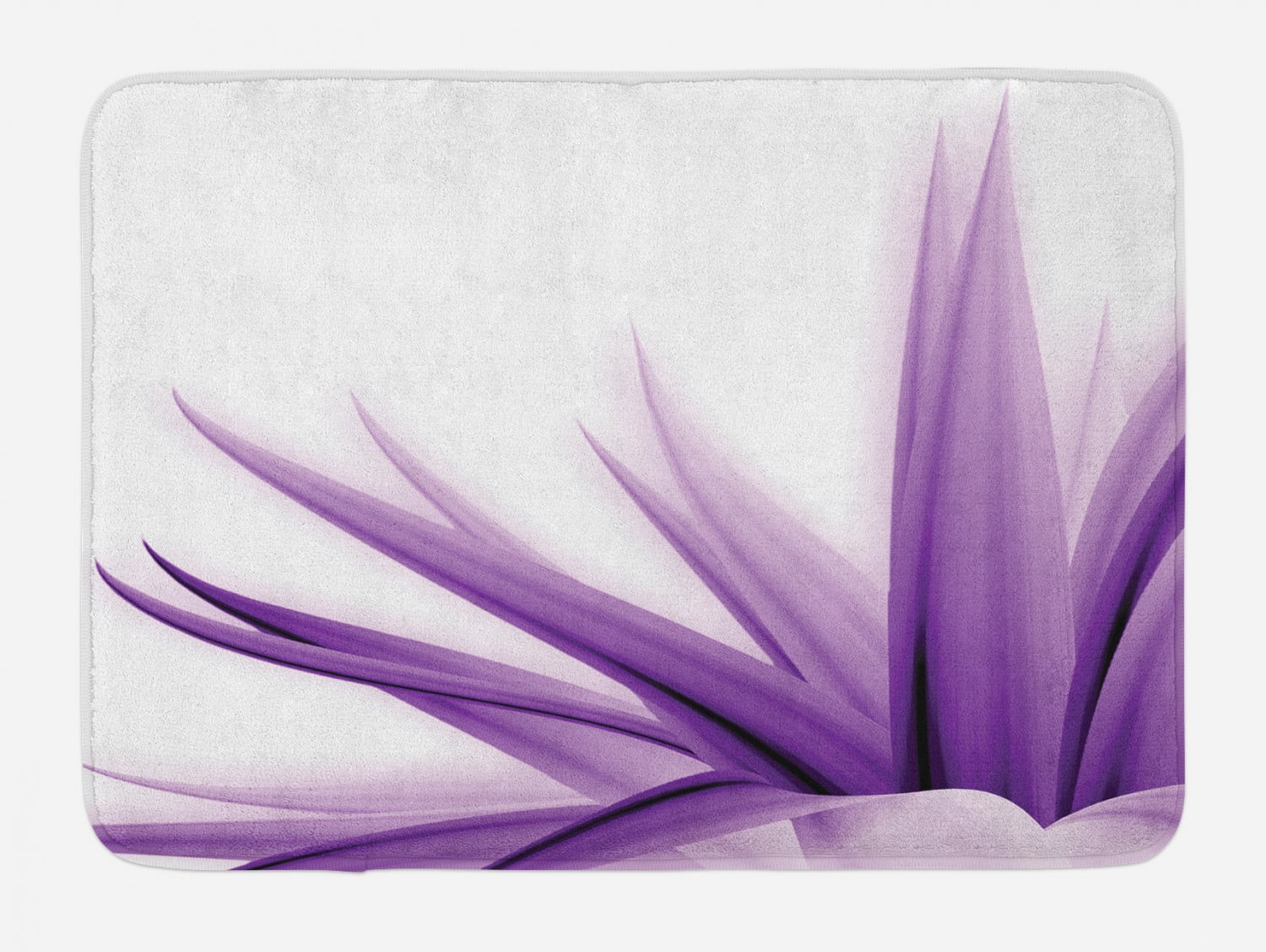 Purple Ombre Floral Leaves Non-Slip Plush Bath Mat
