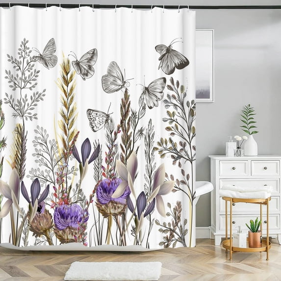 Flower Bathroom curtain plant floral printed shower curtain waterproof polyester fabric bath curtain for bathroom home decor