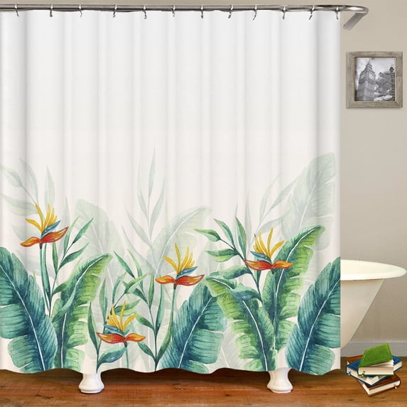 Flower Bathroom curtain plant floral printed shower curtain waterproof polyester fabric bath curtain for bathroom home decor