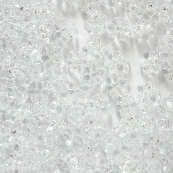 Flower Beads Crystal Clear Transparent Large Hole Pony Beads Made in USA