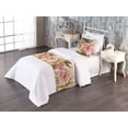 thumbnail image 1 of Flower Bed Runner Set, Delicate Branches of Exotic Apple Blossoms Pastel Dream Botanical Pattern, Decorative Bedding Scarf & a Pillow Sham for Hotels Homes, Twin, Peach Coral and Fawn, by Ambesonne, 1 of 3