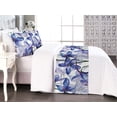 thumbnail image 1 of Flower Bed Runner Set, Delphinium and Iris Flowers Watercolor Design Pattern Spring Love, Decorative Bedding Scarf & 2 Pillow Shams for Hotels Homes, King, Azure Blue Purple and White, by Ambesonne, 1 of 3