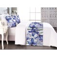 thumbnail image 1 of Flower Bed Runner Set, Delphinium and Iris Flowers Watercolor Design Pattern Spring Love, Decorative Bedding Scarf & 2 Pillow Shams for Hotels Homes, Queen, Azure Blue Purple and White, by Ambesonne, 1 of 3