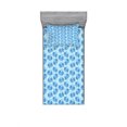 thumbnail image 1 of Flower Bedding Set with Sheet & Covers, Delicate Orchid Flowers with Abstract Curled Leaves Romantic Botany, Printed Bedroom Decor 2 Shams, 4 Sizes, Pale Blue Blue and White, by Ambesonne, 1 of 3