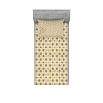 thumbnail image 1 of Flower Bedding Set with Sheet & Covers, Doodle Style Arrangement with Bicolor Petals Simplistic Nature Growth, Printed Bedroom Decor 2 Shams, 4 Sizes, Earth Yellow and Grey, by Ambesonne, 1 of 3