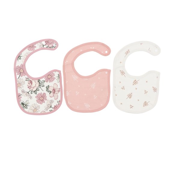 Flower Bee Baby Bib Multi Layered Absorption Printed Pattern Cartoon Toddler Closure Cotton Bib for Parents