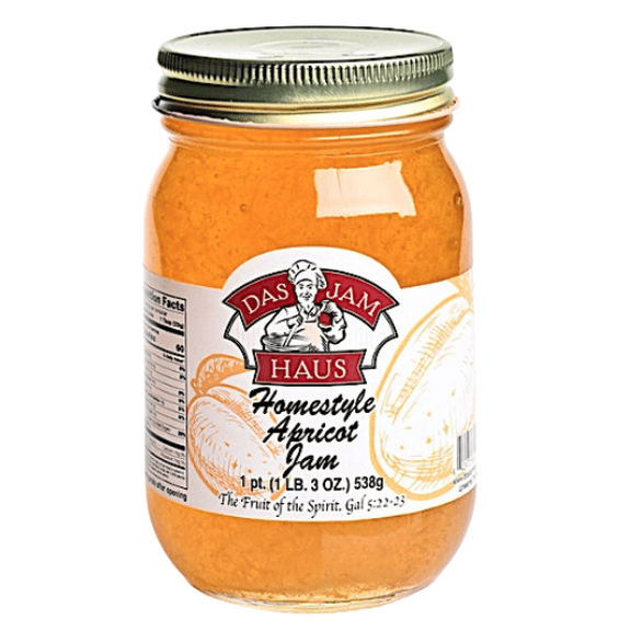 Flower Bee Floral Supply Southern Apricot Homestyle Jam 16 oz Pint Jar, No Artificial Colors or Preservatives