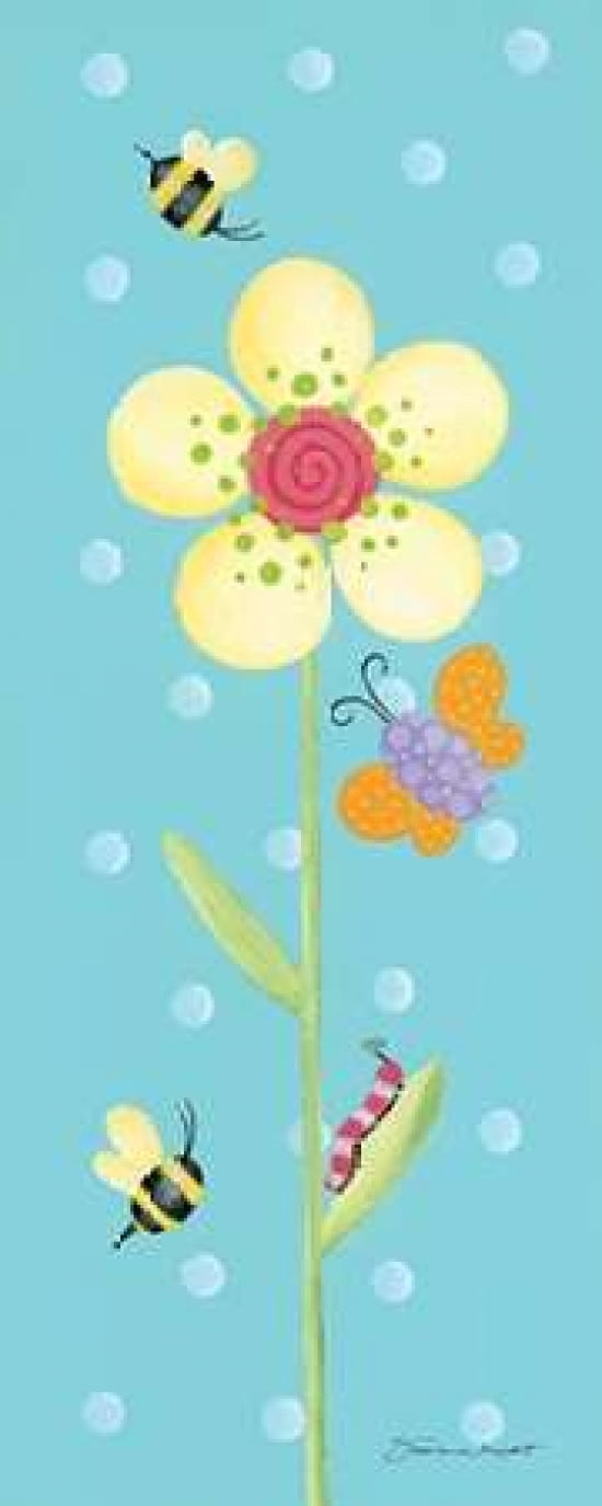 Flower & Bees Canvas Art - Stephanie Marrott (10 x 20)