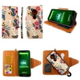 thumbnail image 1 of Flower on Beige Case for Motorola G7 Play Magnetic Detachable Pu Leather Wallet Cover Flap Closure and Snap-on Book Style Cases Card Holders Wrist Strap 2 in 1 Folio, 1 of 3