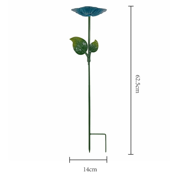 Flower Bird Feeder, Metal Water Feeder with Stake Bath Bowl, Metal Flower Garden Stakes With Flower Arrangement European Style, for Outdoor Garden Yard Decor