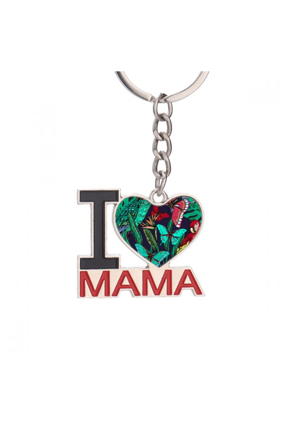 Flower Bird Keychain Metal Keyring Holder Love MAMA Mother