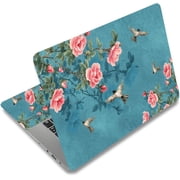 Flower and Bird Laptop Skin Birds and Branches Laptop Sticker PVC Computer Stickers Dustproof Waterproof Art Decal Protector 12" 13" 13.3" 14" 15" 15.4" 15.6" Notebook Art Decal Turquoise