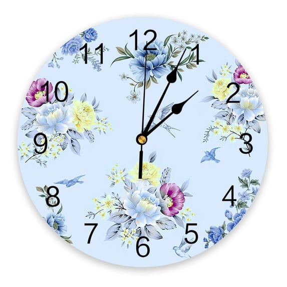 Flower Bird Leaf Wall Clock Modern Design Living Room Decoration Kitchen Silent Clock Home Decor