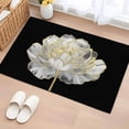 thumbnail image 1 of Flower Black Bathroom Mats 2x3 FT, Non Slip Small Kitchen Mat, Gold White Abstract Floral Aesthetic Washable Soft Backed Front Door Throw Rugs Non-Shedding Indoor Outdoor Doormat for Entryway Sink, 1 of 8