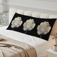 thumbnail image 1 of Flower Black Body Pillow Cover, Pillowcase Protectors with Zipper, Breathable Decorative Throw Pillow Case Cover, Gold White Abstract Floral Aesthetic Pillow Shams for Couch Sofa 20x60Inch, 1 of 8