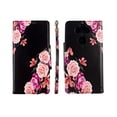 thumbnail image 1 of Flower Black Case for LG Tribute Monarch / K8X / Risio 4 Wallet Cover Flap Magnetic Closure Snap-on Book Style Cases Card Holders Folio Standing Wrist Strap Fashion Flip Pu Leather, 1 of 3
